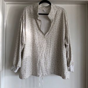 COPY - Old Navy beige leopard quarter zip